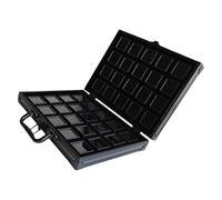 NUEAYMS Caja de almacenamiento de joyas de aleación de aluminio resistente con cerradura para el transporte seguro y fácil de piedras preciosas. Organización del joyero de aluminio, talla única, como