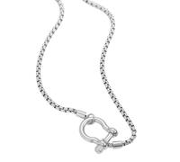 NUEAYMS Collar con clip de mosquetón Diseño unisex Cadena de clavícula de acero Ti chapada en oro para los amantes de y uso diario Collar de