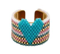 NUEAYMS Elegante aro de corazón artesanal, no conformista, joyería de bola animada, inoxidable, ajuste casual, complemento de moda, joyería artesanal rural, como se describe