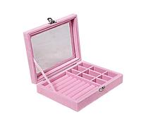 NUEAYMS Joyero de franela a prueba de polvo, organizador para pendientes, cubierta transparente, almacenamiento de aretes