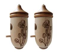 NUEAYMS Juego de 2 comederos de madera hechos a mano para decoración de jardín, al aire libre y observación de aves, cajas de anidación de pájaros pequeños como decoración para jardín de animales