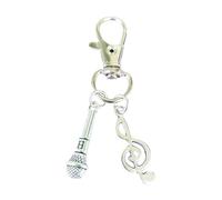 NUEAYMS Llavero de aleación resistente con micrófono de hip hop, para bolsos, regalos, llavero de micrófono de aleación