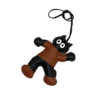 NUEAYMS Llavero de piel sintética, diseño de gato gordo de dibujos animados, adorno de llave de piel sintética con detalles realistas y sensación cómoda para bolso de mano