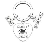 NUEAYMS Llaveros de graduación 2025, regalos de graduación, llavero único de acero inoxidable, Xk673love, 6.00 * 4.00 * 1.00