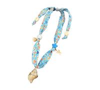 NUEAYMS Precioso collar playero, bufanda floral, cadena para cuello con detalles de y estrella de mar, para un estilo sin esfuerzo, joyería de playera