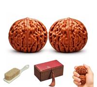 Nueces chinas naturales de Wenwan, auténticas colecciones de punta de dedo de nogal, mejoran la destreza de los dedos, padres, ancianos o coleccionistas (A 35-36 mm)