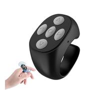 Nueihbring Fingertip Wireless Bluetooth Remote Control, Scrolling Ring Rechargeable Camera Remote, Take Photos, Page Turner, Scroll Videos, Volume Adjust, for Phones Tablets (Black)