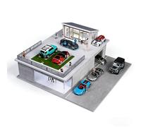 NUEIOVRW 1:64 Diorama modelo subterráneo de garaje, iluminación LED, 2 pisos, escena de aparcamiento, modelo de exposición, modelo para 1:64 Diecast modelo de coches de 1:64, modelo de escaparate y