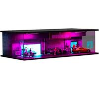 NUEIOVRW 1:64 Diorama modelo subterráneo de garaje, iluminación LED, estilo punk, escena de aparcamiento, modelo de taller para 1:64 Diecast modelo de coche de modelo de pantalla, modelo de escaparate