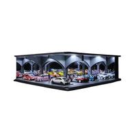 NUEIOVRW 1:64 Espejo Diorama Garaje Modelo, Iluminación LED Extensible Aparcamiento Subterráneo Modelo de Exhibición, Diecast Modelsutos Escena Escena, Modelo de Taller Modelo de Edificio