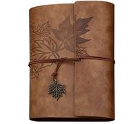 Nuelreva Leather Journal 160 páginas Notebook de cuero A5 Tamaño del bloc de notas diarias, carpeta de anillo vintage de la cubierta suave del libro libro de recetas en blanco para mamá, dadleather