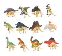 Nuelreva Mini Figuras de Dinosaurios 24 Piezas/Set Esqueletos de Dinosaurio para niños Figuras de Color en Coloridos fósiles de Huesos para niñas Edades de 3 Realista