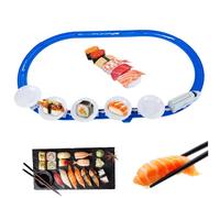Nuelreva Sushi Train Set 5 Carriage 7 pies Alimento de Alimentos Grado de Bricolaje Tren de Comida giratoria para niños Sushi Seguro de Seguro para Mesa de Comedor, sin batería para Mesa de Comedor