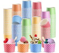 Nuenen 300 vasos de papel desechables de 8 onzas, cuencos a granel, helados de verano, suministros para bar de Sundae, aperitivos, postres, luau, baby shower, suministros de fiesta (lunares)