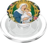 Nuestra Bendita María Madre Dios Bebé Jesús Niño Católico PopSockets PopGrip para MagSafe
