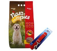 Nuestra comida para perros con ternera 15kg + Correa Zippy Dog, roja, ¡GRATIS!