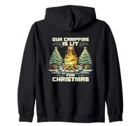 Nuestra fogata está encendida para Navidad, Camping, campista, Navidad Sudadera con Capucha