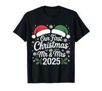 Nuestra Primera Navidad como Señor Y Señora 2025 Camiseta