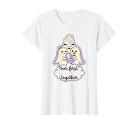 Nuestra Primera Temporada Espeluznante Juntos Halloween Crianza Fantasmal Camiseta gráfica económica, Mujer, Blanco, XL