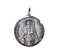 Nuestra Señora Consolación medalla plata Ley 925m maciza 19 mm. Virgen Utrera Sevilla relieve