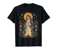 Nuestra Señora De Guadalupe Marian Católica Sagrada Floral Icono Camiseta gráfica económica