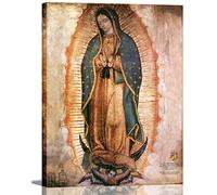 Nuestra Señora de Guadalupe Retrato en Lienzo Arte de Pared Decoración Virgen María Religiosa Católica Póster Impresiones Imagen para Altar Sala de Estar Dormitorio Decoración, Lámina enmarcada de