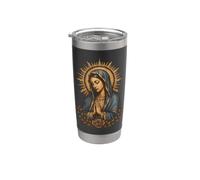 Nuestra Señora De Guadalupe Virgen María Rosa Oración Icono Vaso térmico de acero inoxidable de doble pared