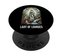 Nuestra Señora de Lourdes 1858 Peregrinación Mariana Católica PopSockets PopGrip Adhesivo