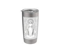 Nuestra Señora de Lourdes Inmaculada Concepción María Católica Vaso térmico de acero inoxidable de doble pared