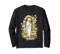 Nuestra Señora de Lourdes Inmaculada Santísima Madre María Católica Manga Larga