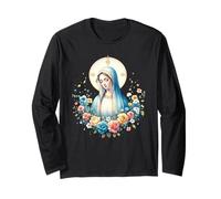Nuestra Señora de Lourdes Poderoso Símbolo Santa María Madre María Manga Larga