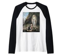 Nuestra Señora de Lourdes Santa Bernadette Inmaculada María Católica Camiseta Manga Raglan