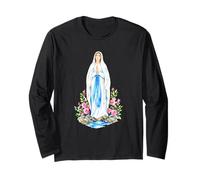 Nuestra Señora de Lourdes Santa María Poderoso Símbolo Madre María Manga Larga
