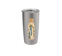 Nuestra Señora de Lourdes Santa María Poderoso Símbolo Madre María Vaso térmico de acero inoxidable de doble pared