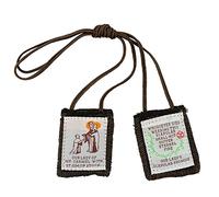 Nuestra Señora del Monte Carmelo con San Simón Stock | Escapular marrón | Cordones de 18 pulgadas | Gran regalo para primera comunión, confirmación y graduación | Accesorio devocional católico