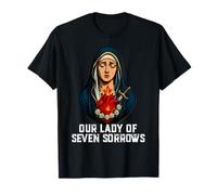 Nuestra Señora Siete Dolores Corazón Inmaculado Diseño Latino Camiseta