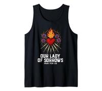 Nuestra Señora Siete Dolores Corazón Inmaculado Diseño Latino Camiseta sin Mangas