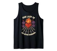 Nuestra Señora Siete Dolores Corazón Inmaculado Diseño Latino Camiseta sin Mangas
