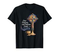 Nuestras oraciones se elevan Ante Dios Apocalipsis 8:4 Cruz Camiseta