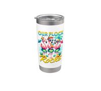 Nuestras vacaciones de verano en Flock Rocks Flamingo, que combinan con toda la familia Vaso térmico de acero inoxidable de doble pared