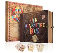 Nuestro álbum de aventuras, álbum de fotos con 146 páginas retro, álbum de recortes de viaje con tapa dura y palabras en relieve, libro de memorias para aniversario, boda, regalos de vacaciones, 22.6