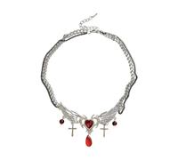 Nuestro collar con colgante favorito de doble capa, collar de cadena de clavícula, textura de aleación para uso diario y regalos, joyería de aleación para mujeres