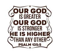 nuestro dios es más grande Calcomanías de pared 67.2x68cm Decoración artística Café