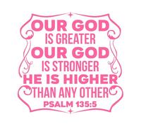 nuestro dios es más grande Calcomanías de tallado fino 54.6x55.3cm Cultura del tatuaje Rosa