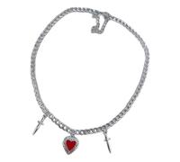 Nuestro elegante corazón gótico y collar favorito de amor negro o rojo, joyería perfecta para uso diario, One Size, como se describe, como se describe