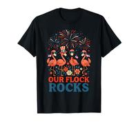 Nuestro flamenco patriótico Flock Rocks para hombres, mujeres y niños Camiseta