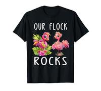 Nuestro Flock Rocks es un pájaro Rosado y Amante de los flamencos Camiseta