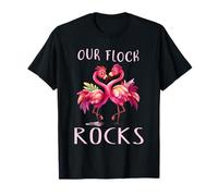 Nuestro Flock Rocks es un pájaro Rosado y Amante de los flamencos Camiseta