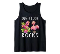 Nuestro Flock Rocks es un pájaro Rosado y Amante de los flamencos Camiseta sin Mangas