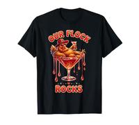 Nuestro Juego Familiar de Vacaciones de Verano Flock Rocks Chicken Camiseta